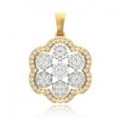 Beautifully Crafted Diamond Pendant Set with Matching Earrings in 18k gold with Certified Diamonds - PDD10101W